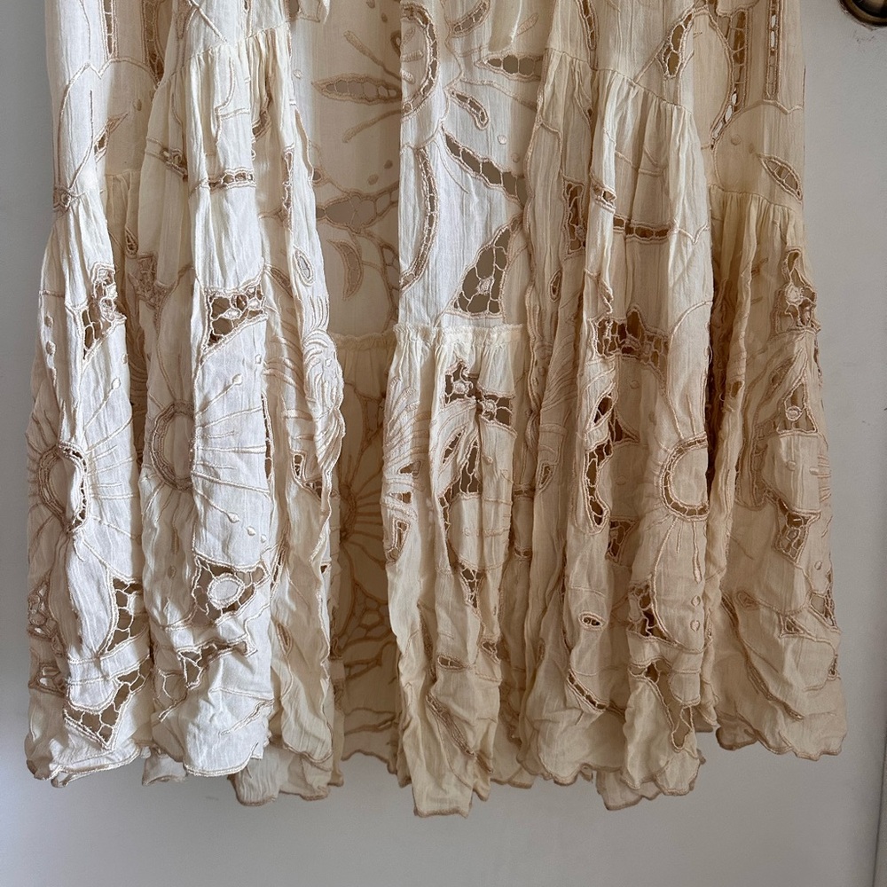 🕊️✨Free People Loveland Kimono XS/S Ivory Embroidered Boho Luxe $598 - Picture 8 of 15
